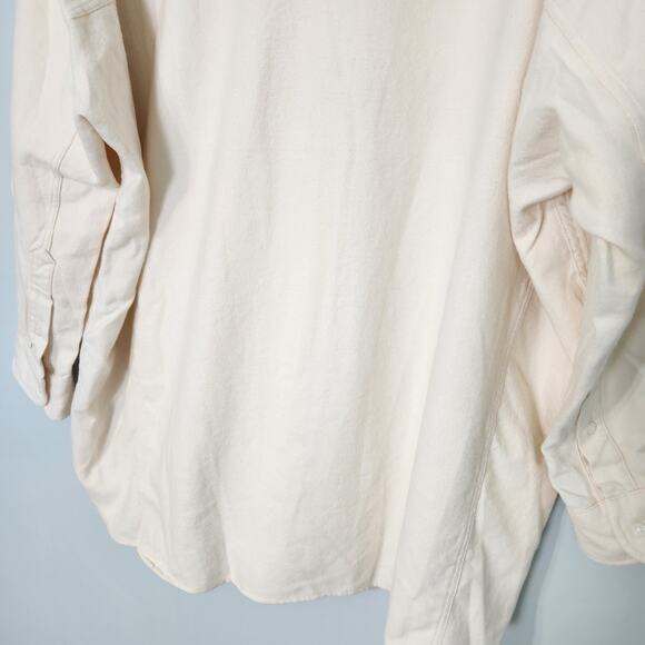 Frank & Eileen McLoghlin Vintage White (Cream) Button Down Flannel Oversized - Picture 9 of 12